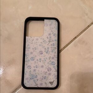 Wildflowers Blue Floral Phone Case with Black Edge